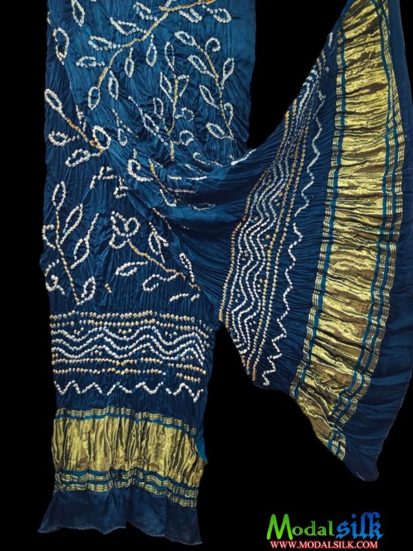 Peacock Modal Silk Bandhani Dupatta Ambadal