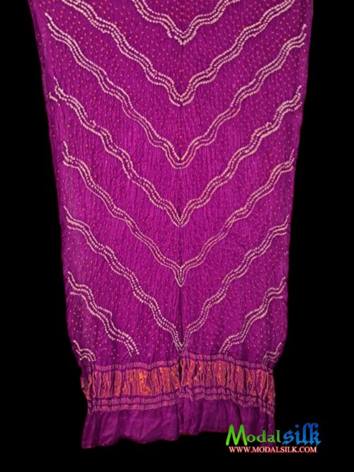 Magenta Modal Silk Bandhani Dupatta Leheriya