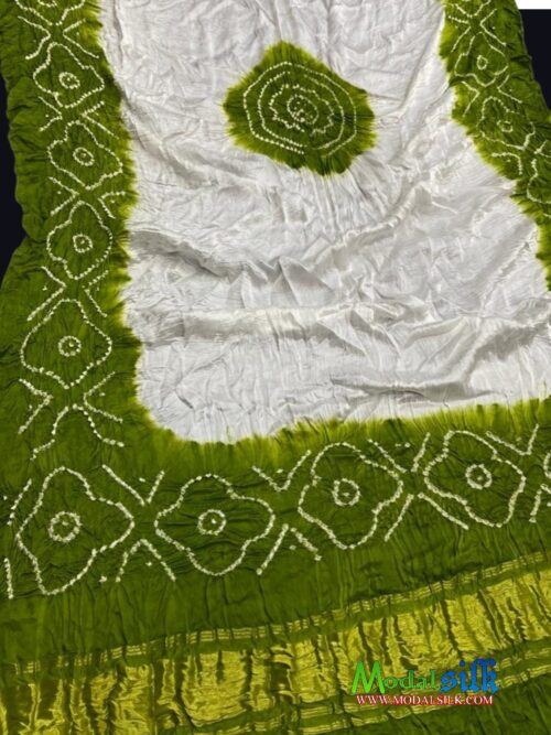 Mehendi Modal Silk Bandhani Dupatta Panetar