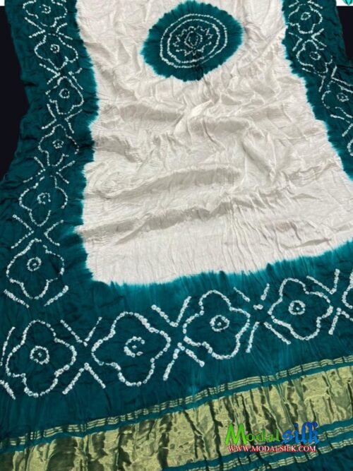 Rama Modal Silk Bandhani Dupatta Panetar