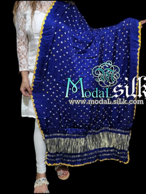 Blue Designer Bandhani Dupatta Pure ModalSilk