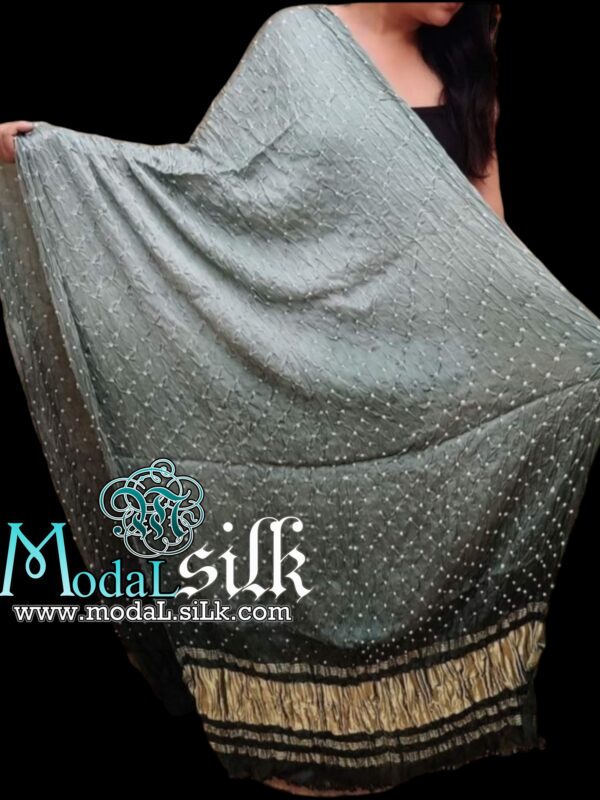 Silver Black Bandhani Dupatta Pure ModalSilk