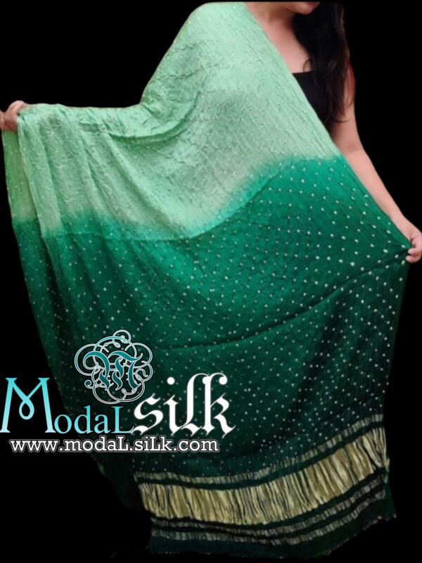 Green Bandhani Dupatta Pure ModalSilk