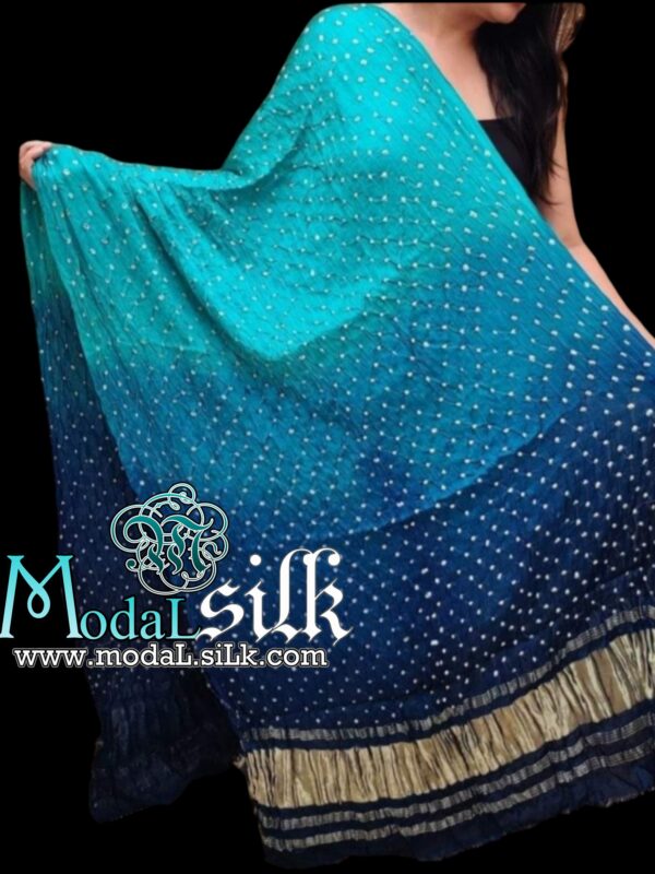 Aqua Navy Bandhani Dupatta Pure ModalSilk