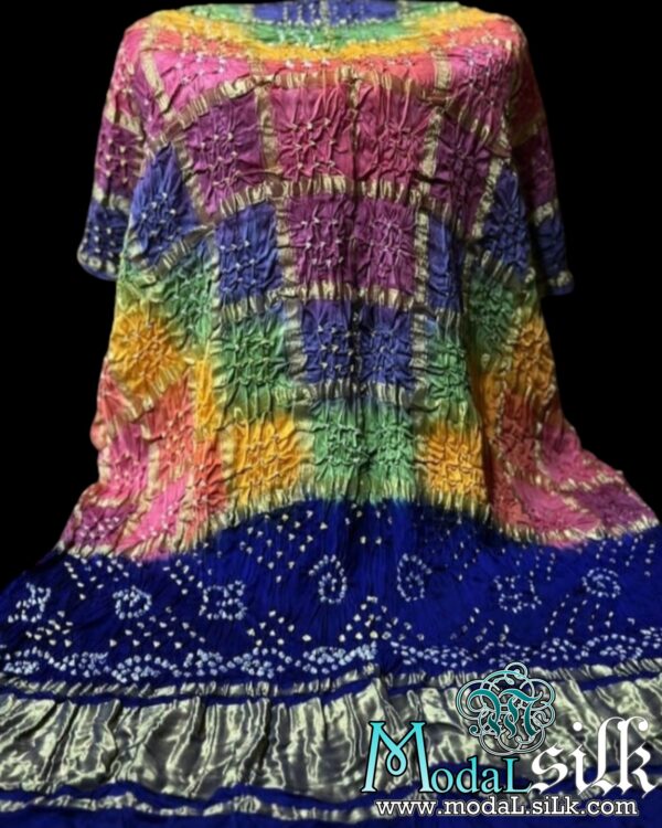 Blue Multi Bandhani Gharchola Dupatta Modal Silk