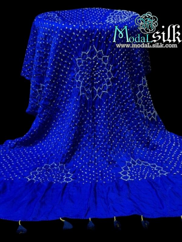 Blue Makdi Jaal Bandhani Dupatta Pure Modal Silk