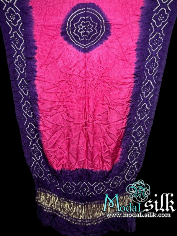 Blue Pink Panetar Bandhani Dupatta Modal Silk