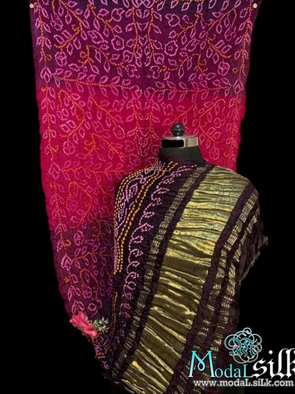 Ambadal Shaded Bandhani Dupatta Pure Modal Silk