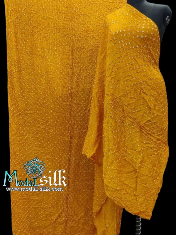 Yellow Bandhani Saree Pure Modal Silk