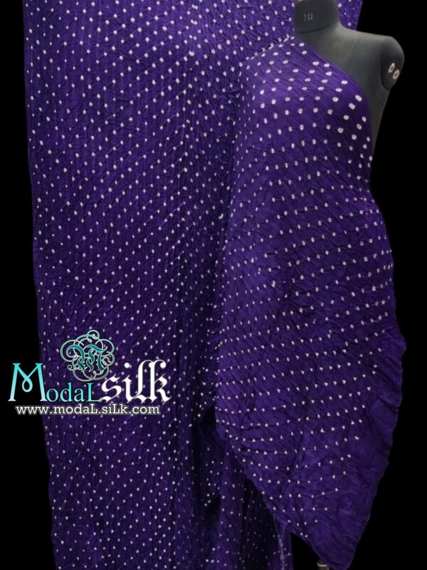 Blue Bandhani Saree Pure Modal Silk