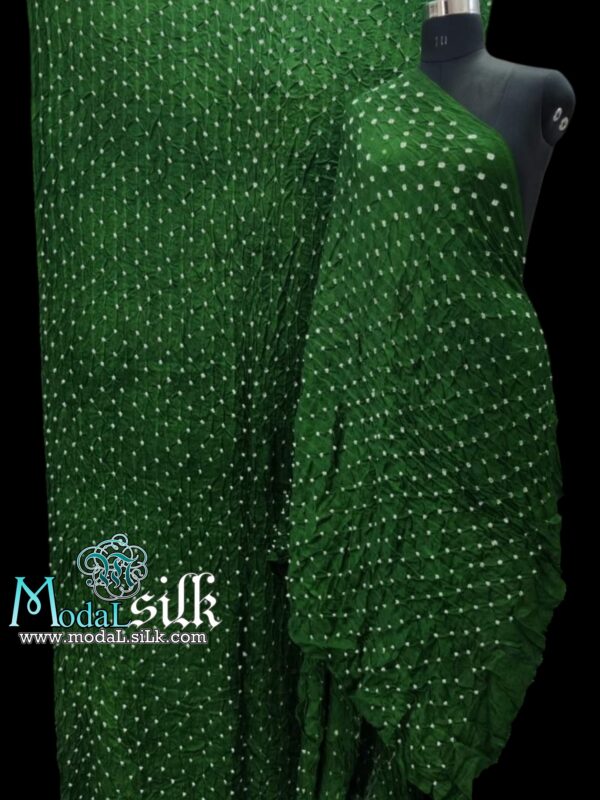 Green Bandhani Saree Pure Modal Silk