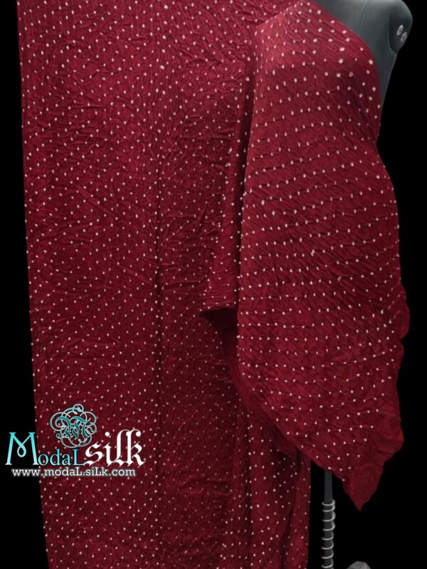 Maroon Bandhani Saree Pure Modal Silk