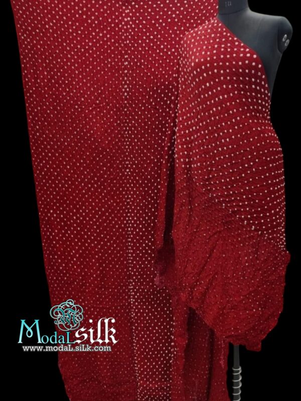 Red Bandhani Saree Pure Modal Silk