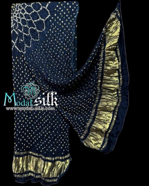 T Blue Makdi Bandhani Dupatta Pure Modal Silk