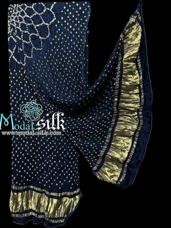 T Blue Makdi Bandhani Dupatta Pure Modal Silk
