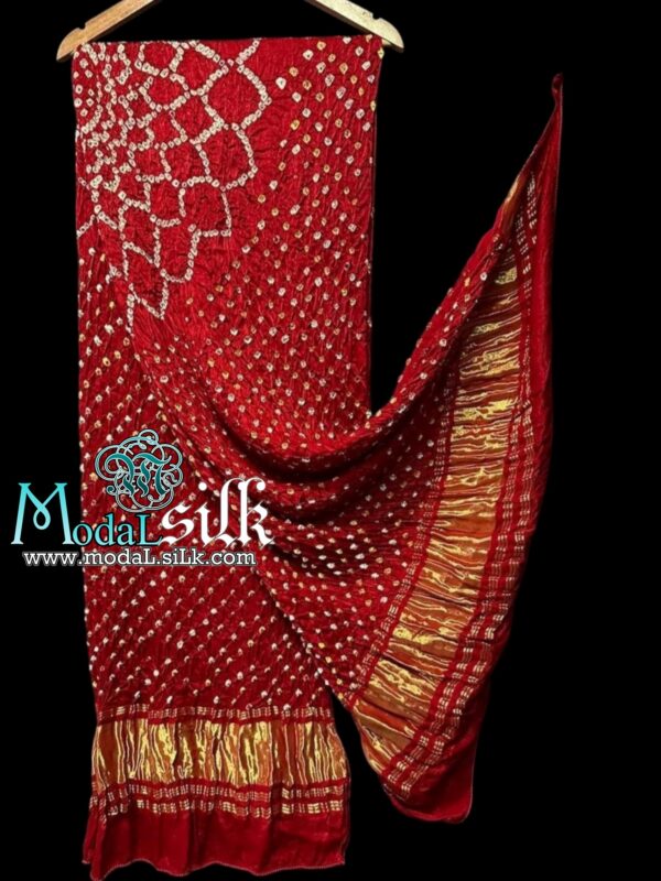 Red Makdi Bandhani Dupatta Pure Modal Silk