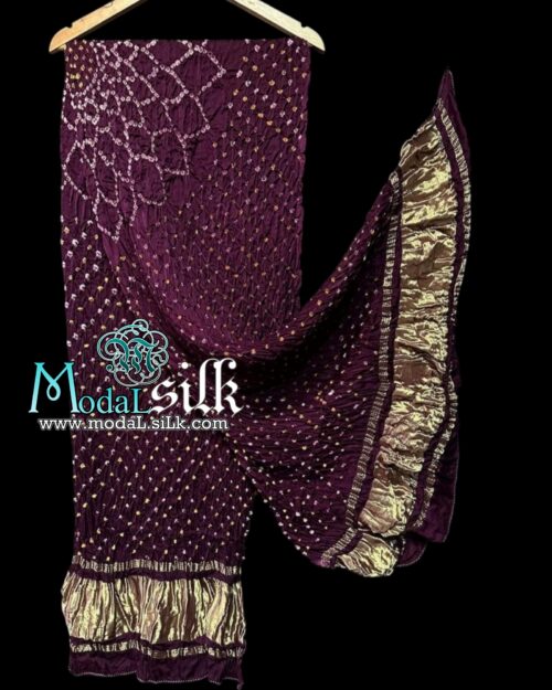 Purple Makdi Bandhani Dupatta Pure Modal Silk