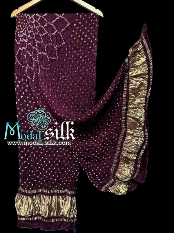 Purple Makdi Bandhani Dupatta Pure Modal Silk