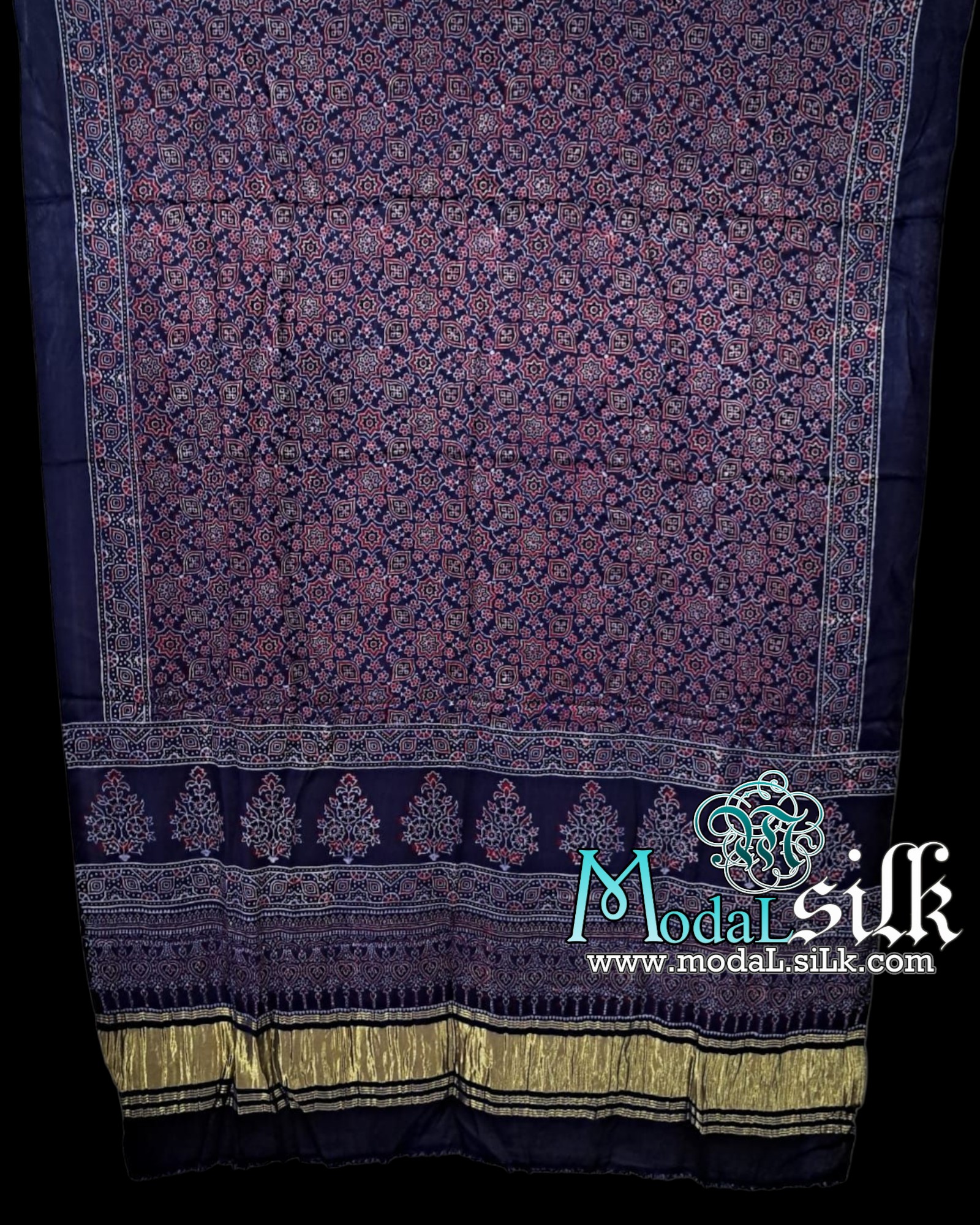 Pure Modal Silk Ajrakh Dupatta
