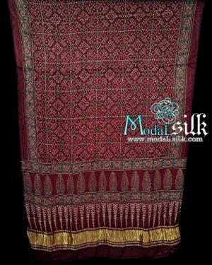 Pure Modal Silk Ajrakh Dupatta