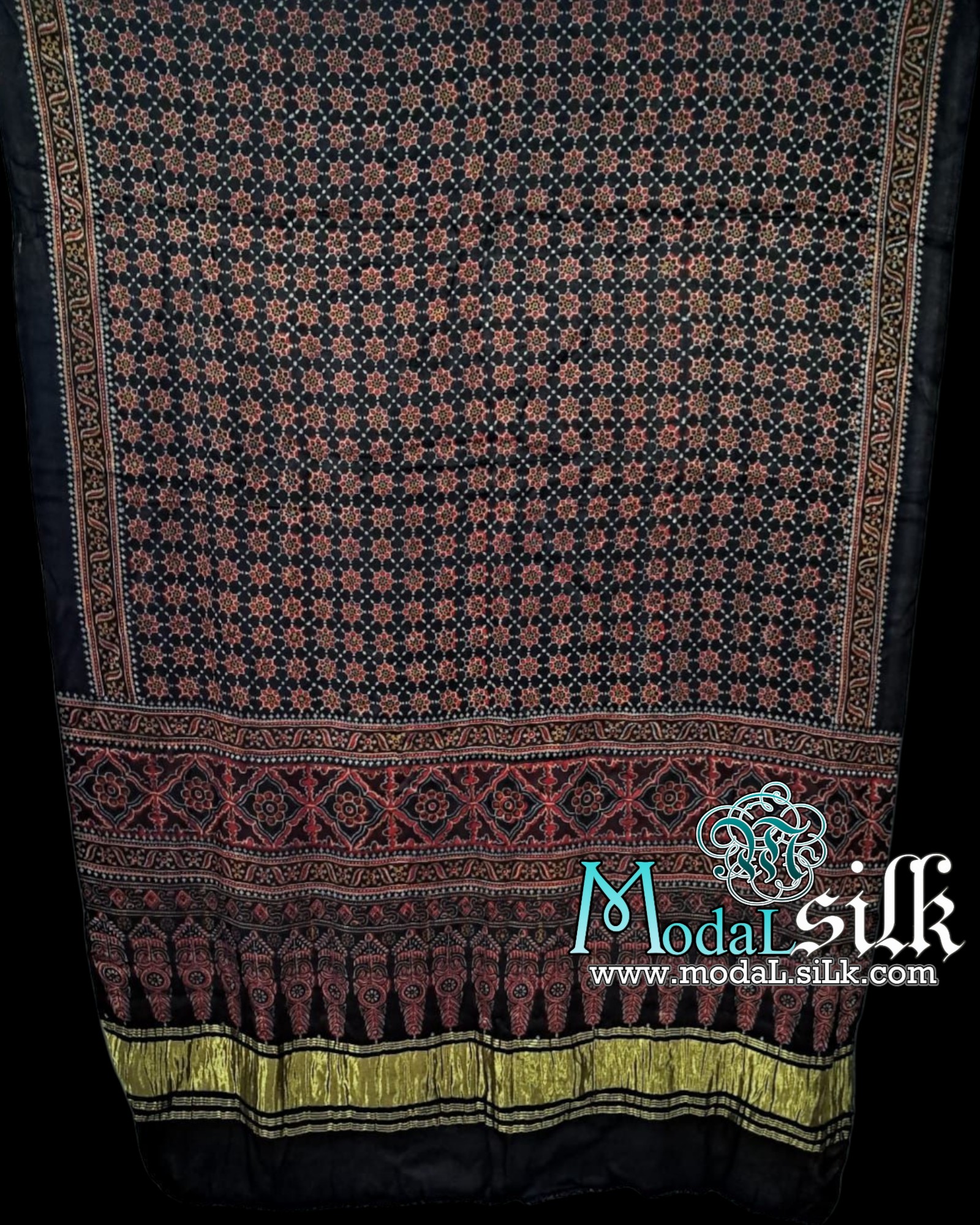 Pure Modal Silk Ajrakh Dupatta